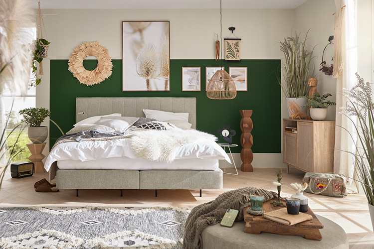 Boxspringbett NIRINA im Boho Stil