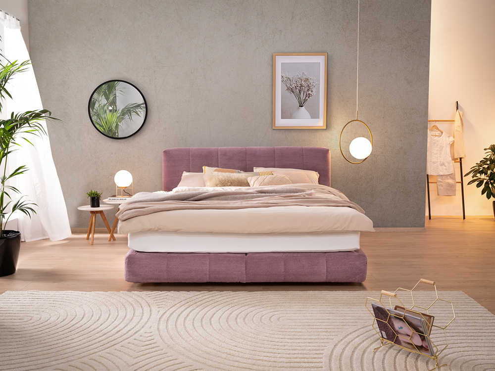 Bett Suavis bezogen mit Cordstoff