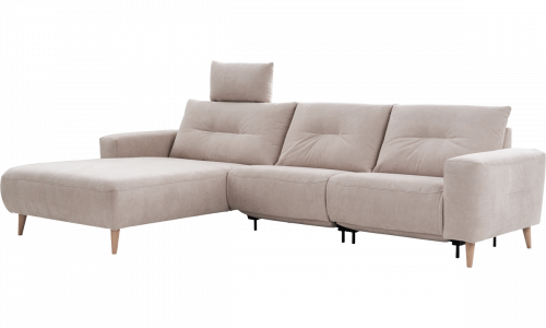 beiges Sofa ALIKA von ADA Möbel mit Holzfüßen im Scandi Stil