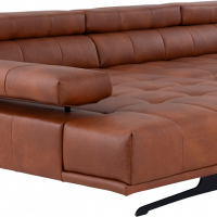 Sofa RAIMO in rot braunem Leder von ADA Möbel mit Nackenverstellung und Vorziehbank