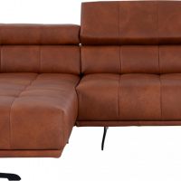 Sofa RAIMO in rot braunem Leder von ADA Möbel mit Nackenverstellung und Vorziehbank