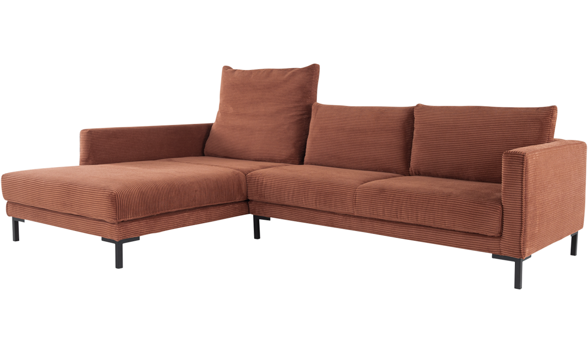 Couch VALENTINO in rostbraun und Cord von ADA Möbel