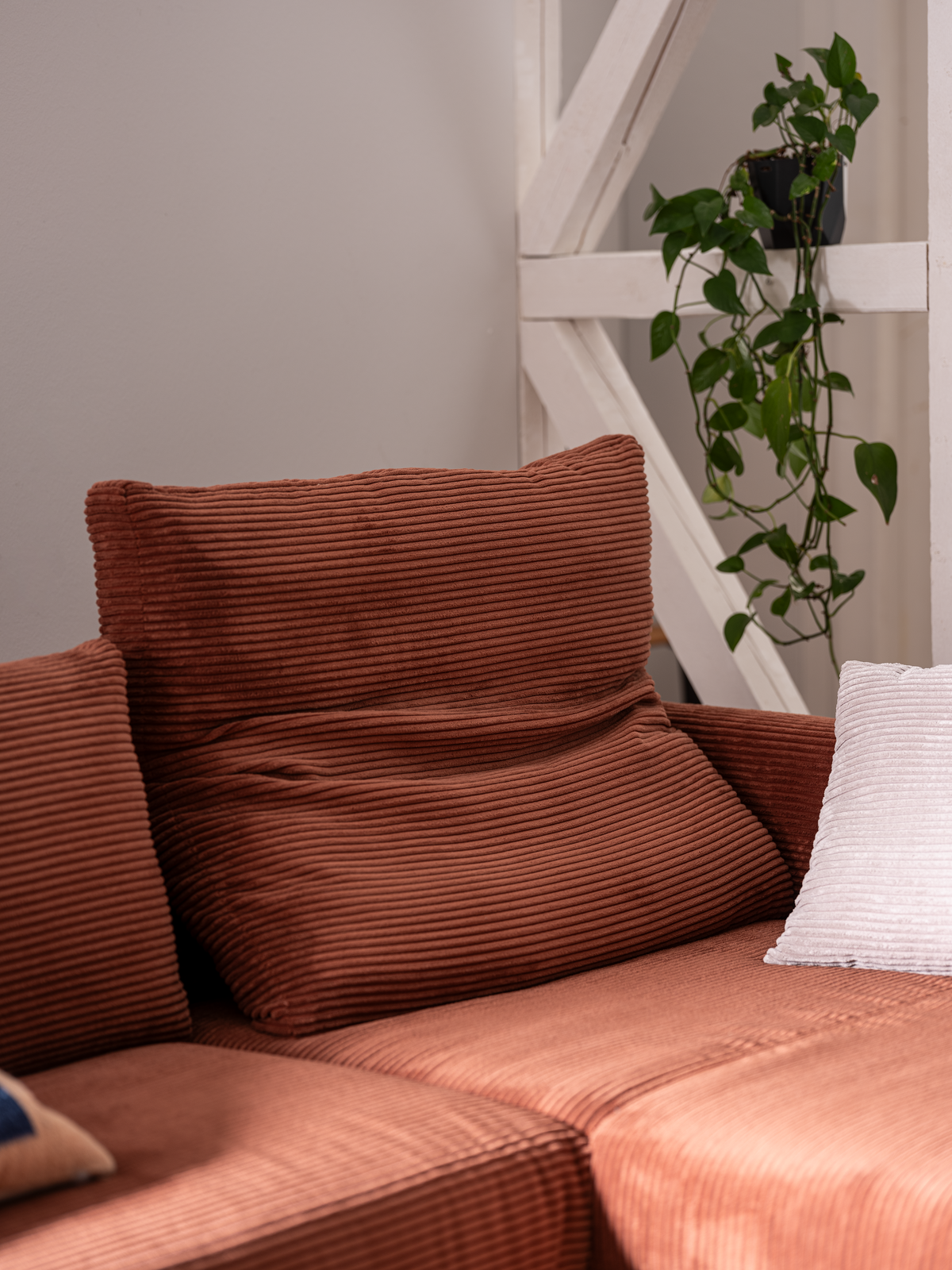 4xl-VALENTINO-7 Couch VALENTINO in rostbraun und Cord von ADA Möbel